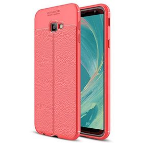 Microsonic Samsung Galaxy J4 Deri Dokulu Silikon Kırmızı Kılıf