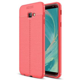 Microsonic Samsung Galaxy J4 Deri Dokulu Silikon Kırmızı Kılıf