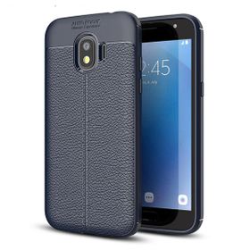 Microsonic Samsung Galaxy J4 Deri Dokulu Silikon Lacivert Kılıf