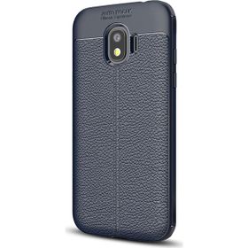 Microsonic Samsung Galaxy J4 Deri Dokulu Silikon Lacivert Kılıf