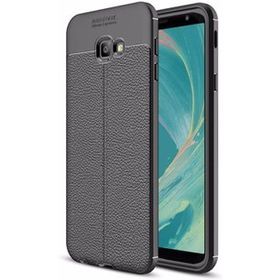 Microsonic Samsung Galaxy J4 Deri Dokulu Silikon Siyah Kılıf