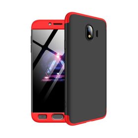 Microsonic Samsung Galaxy J4 Double Dip 360 Protective Siyah Kırmızı Kılıf