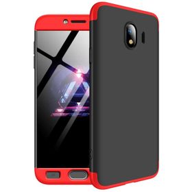 Microsonic Samsung Galaxy J4 Double Dip 360 Protective Siyah Kırmızı Kılıf