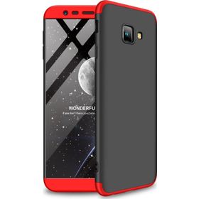 Microsonic Samsung Galaxy J4 Double Dip 360 Protective Siyah Kırmızı Kılıf