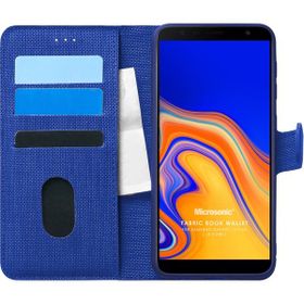 Microsonic Samsung Galaxy J4 Plus Fabric Book Wallet Lacivert Kılıf