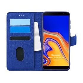 Microsonic Samsung Galaxy J4 Plus Fabric Book Wallet Lacivert Kılıf