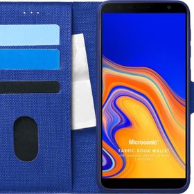 Microsonic Samsung Galaxy J4 Plus Fabric Book Wallet Lacivert Kılıf