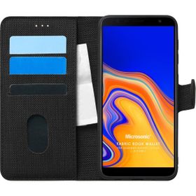 Microsonic Samsung Galaxy J4 Plus Fabric Book Wallet Siyah Kılıf