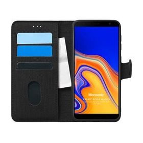 Microsonic Samsung Galaxy J4 Plus Fabric Book Wallet Siyah Kılıf