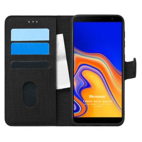 Microsonic Samsung Galaxy J4 Plus Fabric Book Wallet Siyah Kılıf