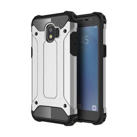 Microsonic Samsung Galaxy J4 Rugged Armor Gümüş Kılıf