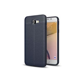 Microsonic Samsung Galaxy J5 Prime Deri Dokulu Lacivert Silikon Kılıf