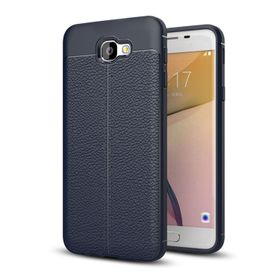 Microsonic Samsung Galaxy J5 Prime Deri Dokulu Lacivert Silikon Kılıf