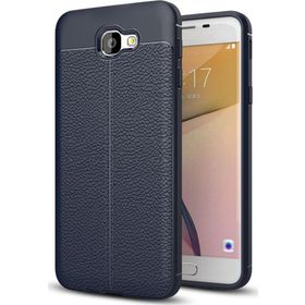 Microsonic Samsung Galaxy J5 Prime Deri Dokulu Lacivert Silikon Kılıf