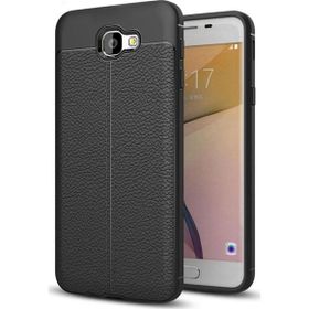 Microsonic Samsung Galaxy J5 Prime Deri Dokulu Siyah Silikon Kılıf