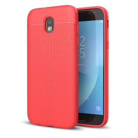 Microsonic Samsung Galaxy J5 Pro Deri Dokulu Kırmızı Silikon Kılıf