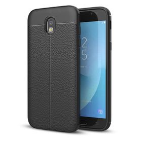 Microsonic Samsung Galaxy J5 Pro Deri Dokulu Siyah Silikon Kılıf