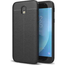Microsonic Samsung Galaxy J5 Pro Deri Dokulu Siyah Silikon Kılıf