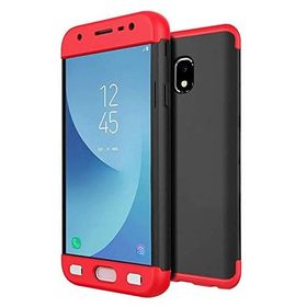 Microsonic Samsung Galaxy J5 Pro Double Dip 360 Protective Siyah Kırmızı Kılıf