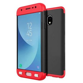 Microsonic Samsung Galaxy J5 Pro Double Dip 360 Protective Siyah Kırmızı Kılıf