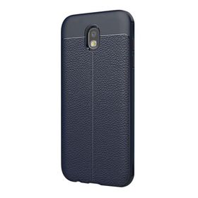 Microsonic Samsung Galaxy J5 Pro Suni Deri Dokulu Silikon Lacivert Kılıf