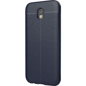 Microsonic Samsung Galaxy J5 Pro Suni Deri Dokulu Silikon Lacivert Kılıf