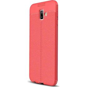 Microsonic Samsung Galaxy J6 Deri Dokulu Silikon Kırmızı Kılıf