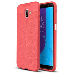 Microsonic Samsung Galaxy J6 Deri Dokulu Silikon Kırmızı Kılıf