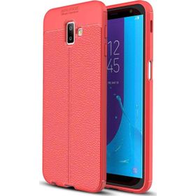 Microsonic Samsung Galaxy J6 Deri Dokulu Silikon Kırmızı Kılıf