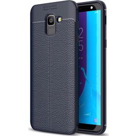 Microsonic Samsung Galaxy J6 Deri Dokulu Silikon Lacivert Kılıf