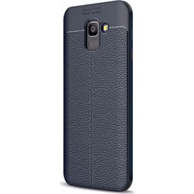 Microsonic Samsung Galaxy J6 Deri Dokulu Silikon Lacivert Kılıf