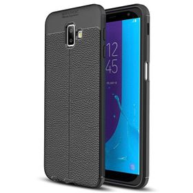 Microsonic Samsung Galaxy J6 Deri Dokulu Silikon Siyah Kılıf