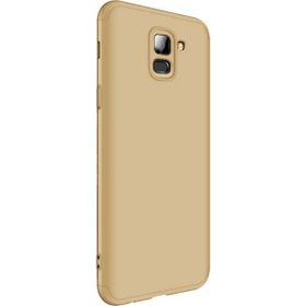 Microsonic Samsung Galaxy J6 Double Dip 360 Protective Gold Kılıf