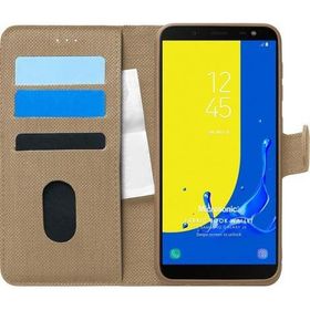 Microsonic Samsung Galaxy J6 Fabric Book Wallet Gold Cep Telefonu Kılıfı
