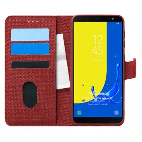 Microsonic Samsung Galaxy J6 Fabric Book Wallet Kırmızı Kılıf