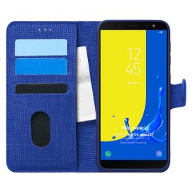 Microsonic Samsung Galaxy J6 Fabric Book Wallet Lacivert Kılıf