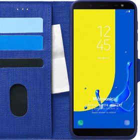 Microsonic Samsung Galaxy J6 Fabric Book Wallet Lacivert Kılıf