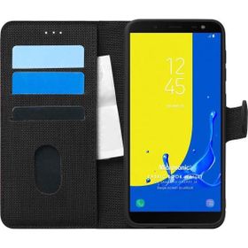 Microsonic Samsung Galaxy J6 Fabric Book Wallet Siyah Kılıf