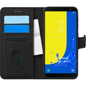 Microsonic Samsung Galaxy J6 Fabric Book Wallet Siyah Kılıf