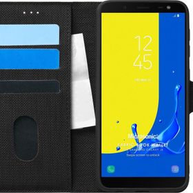 Microsonic Samsung Galaxy J6 Fabric Book Wallet Siyah Kılıf