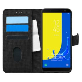 Microsonic Samsung Galaxy J6 Fabric Book Wallet Siyah Kılıf