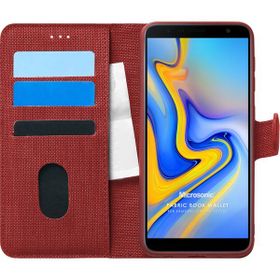 Microsonic Samsung Galaxy J6 Plus Fabric Book Wallet Kırmızı Kılıf
