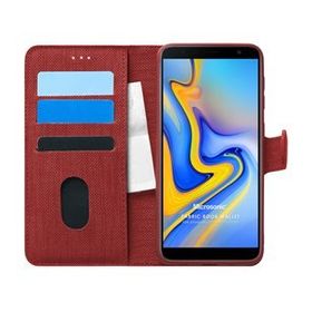Microsonic Samsung Galaxy J6 Plus Fabric Book Wallet Kırmızı Kılıf