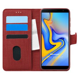 Microsonic Samsung Galaxy J6 Plus Fabric Book Wallet Kırmızı Kılıf