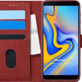 Microsonic Samsung Galaxy J6 Plus Fabric Book Wallet Kırmızı Kılıf