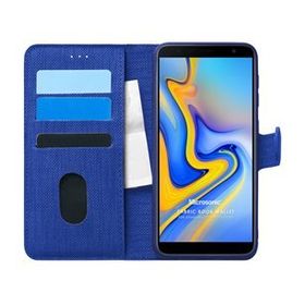 Microsonic Samsung Galaxy J6 Plus Fabric Book Wallet Lacivert Kılıf