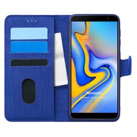Microsonic Samsung Galaxy J6 Plus Fabric Book Wallet Lacivert Kılıf