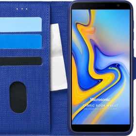 Microsonic Samsung Galaxy J6 Plus Fabric Book Wallet Lacivert Kılıf