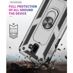 Microsonic Samsung Galaxy J6 Plus Military Ring Holder Kırmızı Kılıf