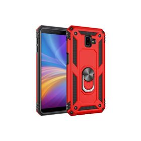 Microsonic Samsung Galaxy J6 Plus Military Ring Holder Kırmızı Kılıf
